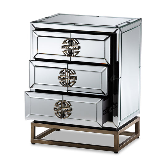 Baxton Studio - Laken End Table in Mirrored/Sliver - RXF-2222-ET view 2