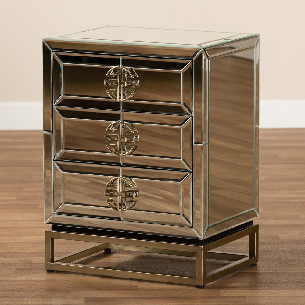 Baxton Studio - Laken End Table in Mirrored/Sliver - RXF-2222-ET view 7