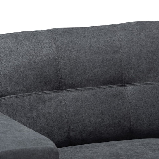 Baxton Studio - Langley Sectional Sofa in Dark Grey - J099C-Dark Grey-RFC view 2