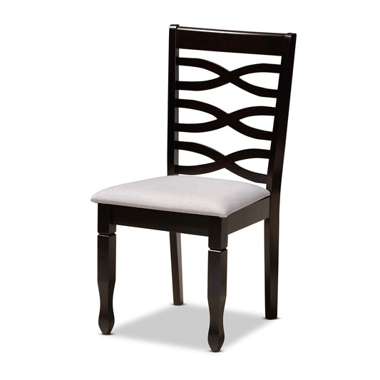 Baxton Studio - Lanier Dining Set in Grey/Dark Brown - RH318C-Grey/Dark Brown-7PC Dining Set view 2
