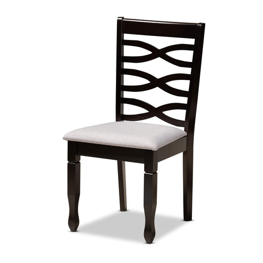 Baxton Studio - Lanier Dining Set in Grey/Dark Brown - RH318C-Grey/Dark Brown-7PC Dining Set view 2