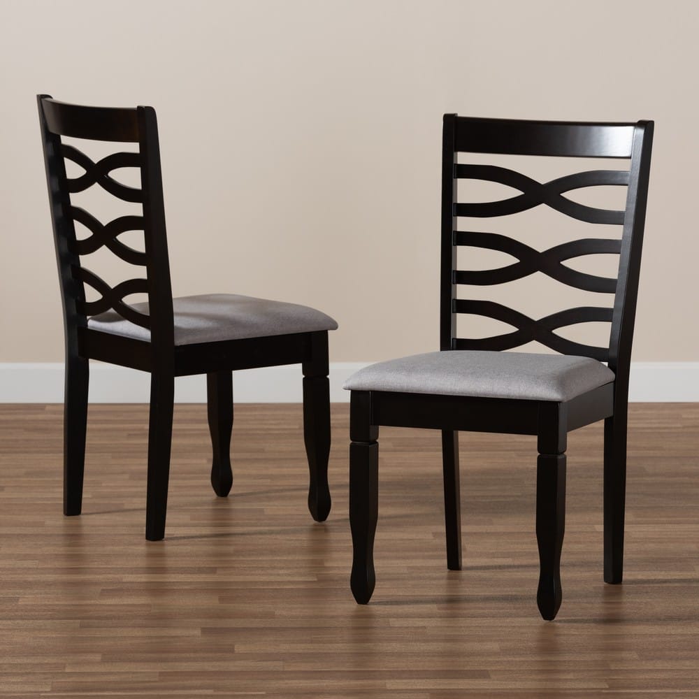 Baxton Studio - Lanier Set of 2 Dining Chairs in Grey/Dark Brown - RH318C-Grey/Dark Brown-DC-2PK view 7