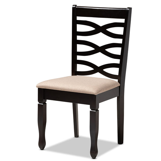 Baxton Studio - Lanier Set of 4 Dining Chairs in Sand Brown/Espresso - RH318C-Sand/Dark Brown-DC-4PK view 2