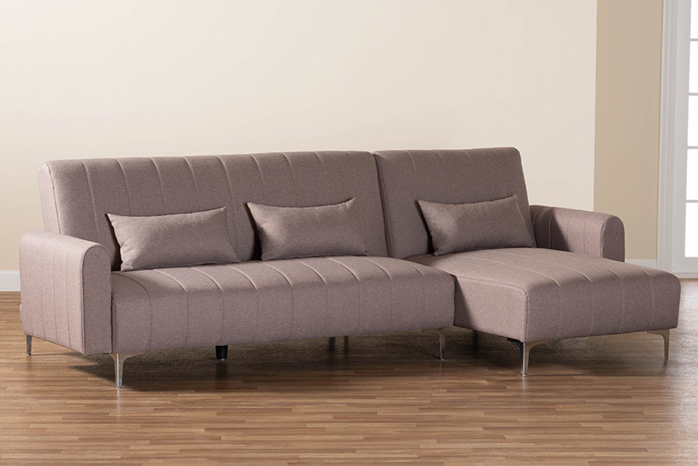 Baxton Studio - LaNoma Sleeper Sofa - LaNoma-Clay-RFC view 8