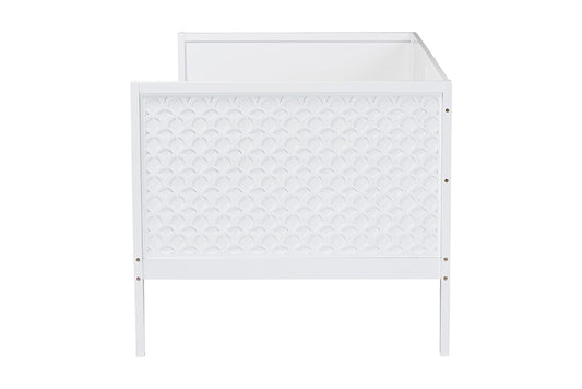 Baxton Studio - Lara Twin Size Daybed - Lara-White Solid-Daybed-Twin view 2
