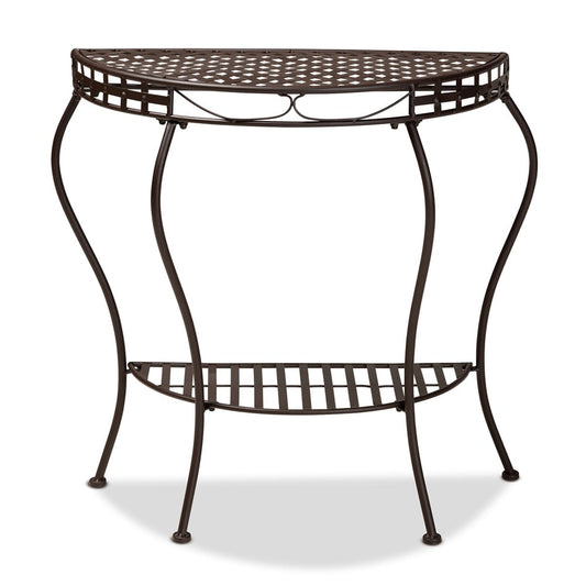 Baxton Studio - Laraine Console Table in Brown - H01-99057A-Metal Console Table view 2