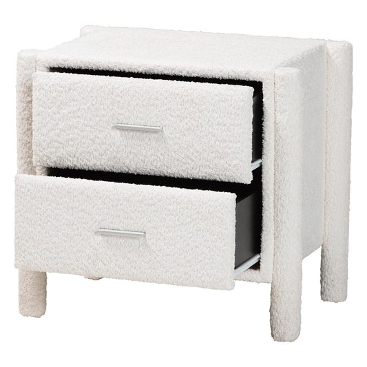 Baxton Studio - Laria Nightstand in White - BBT3225-White-NS view 2