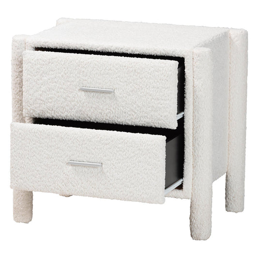 Baxton Studio - Laria Nightstand in White - BBT3225-White-NS view 2