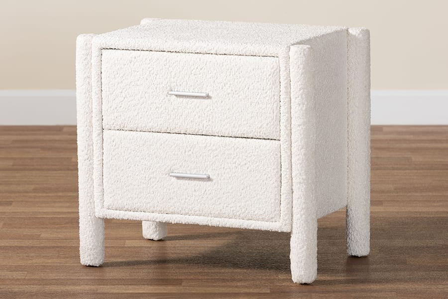Baxton Studio - Laria Nightstand in White - BBT3225-White-NS view 10