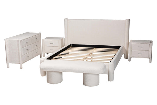 Baxton Studio - Laria Queen Bedroom Set - BBT61176 A1-White-Queen 5PC Bedroom Set view 2