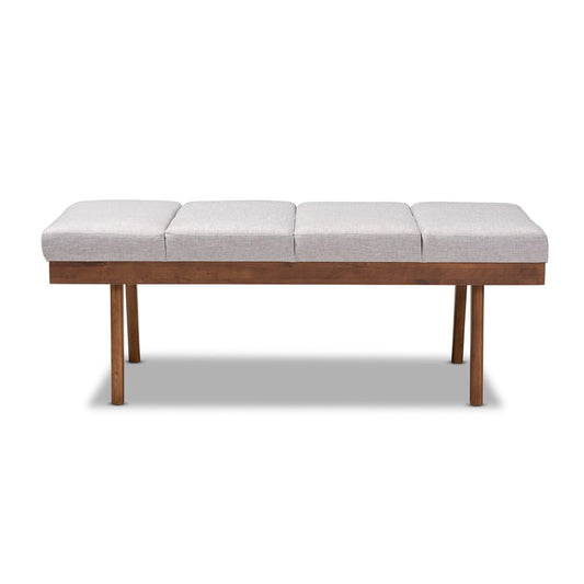 Baxton Studio - Larisa Bench in Graylish Beige - BBT5364-Greyish Beige-Bench view 2