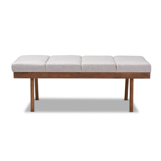 Baxton Studio - Larisa Bench in Graylish Beige - BBT5364-Greyish Beige-Bench view 2