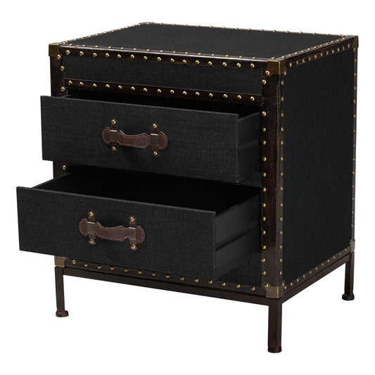 Baxton Studio - Laura End Table in Black/Brown - JY23B236-Laura Black Trunk-ET view 2