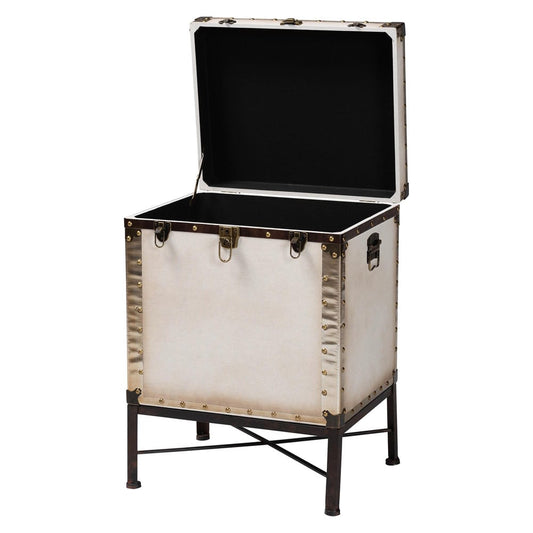 Baxton Studio - Laura End Table in White/Bronze/Black - JY23B237-Open Box Laura White-ET view 2