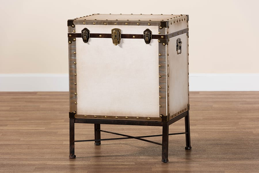 Baxton Studio - Laura End Table in White/Bronze/Black - JY23B237-Open Box Laura White-ET view 10