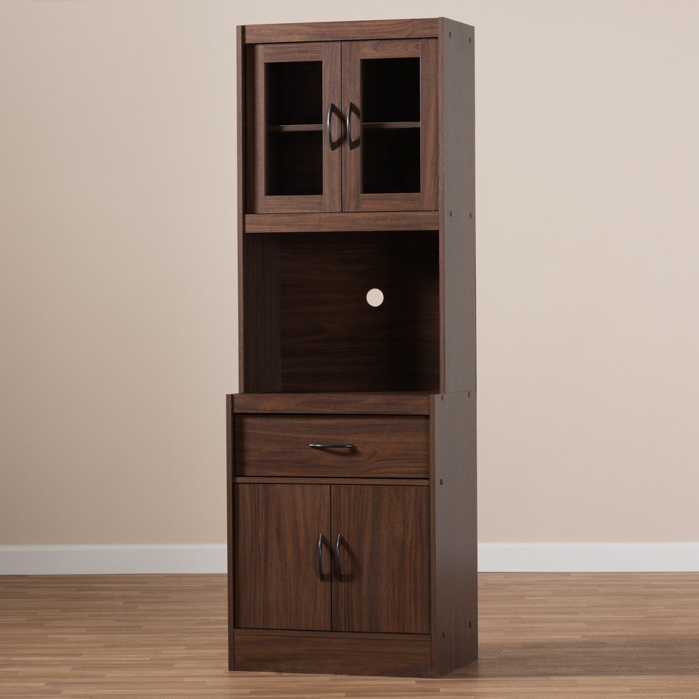 Baxton Studio - Laurana Kitchen Cabinet in Walnut Brown - WS883200-Dark Walnut view 8