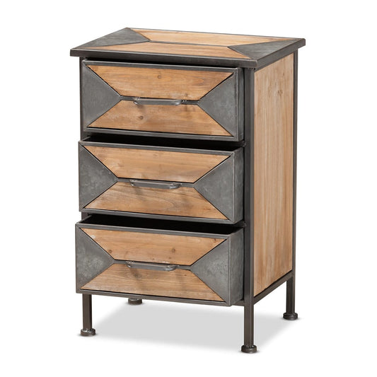 Baxton Studio - Laurel End Table in Grey/Oak Brown - AM19135-Oak/Grey-ET view 2