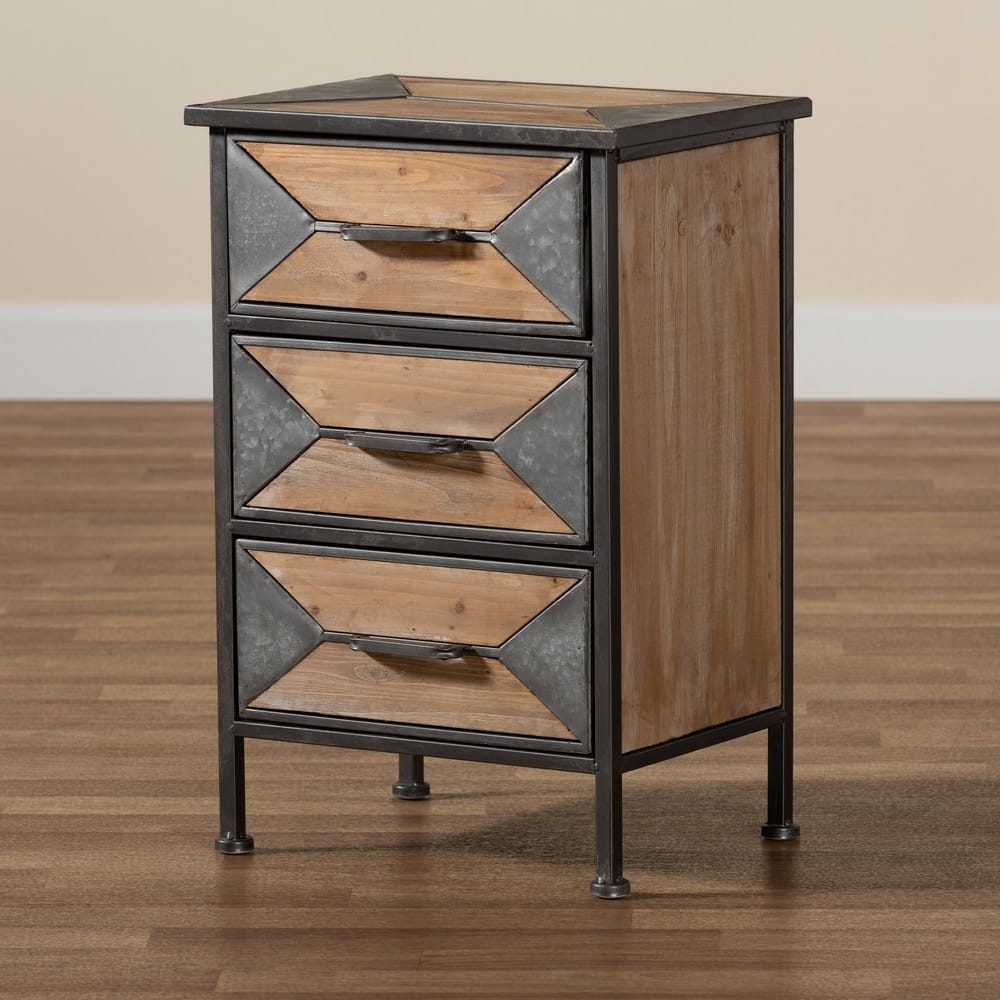 Baxton Studio - Laurel End Table in Grey/Oak Brown - AM19135-Oak/Grey-ET view 7