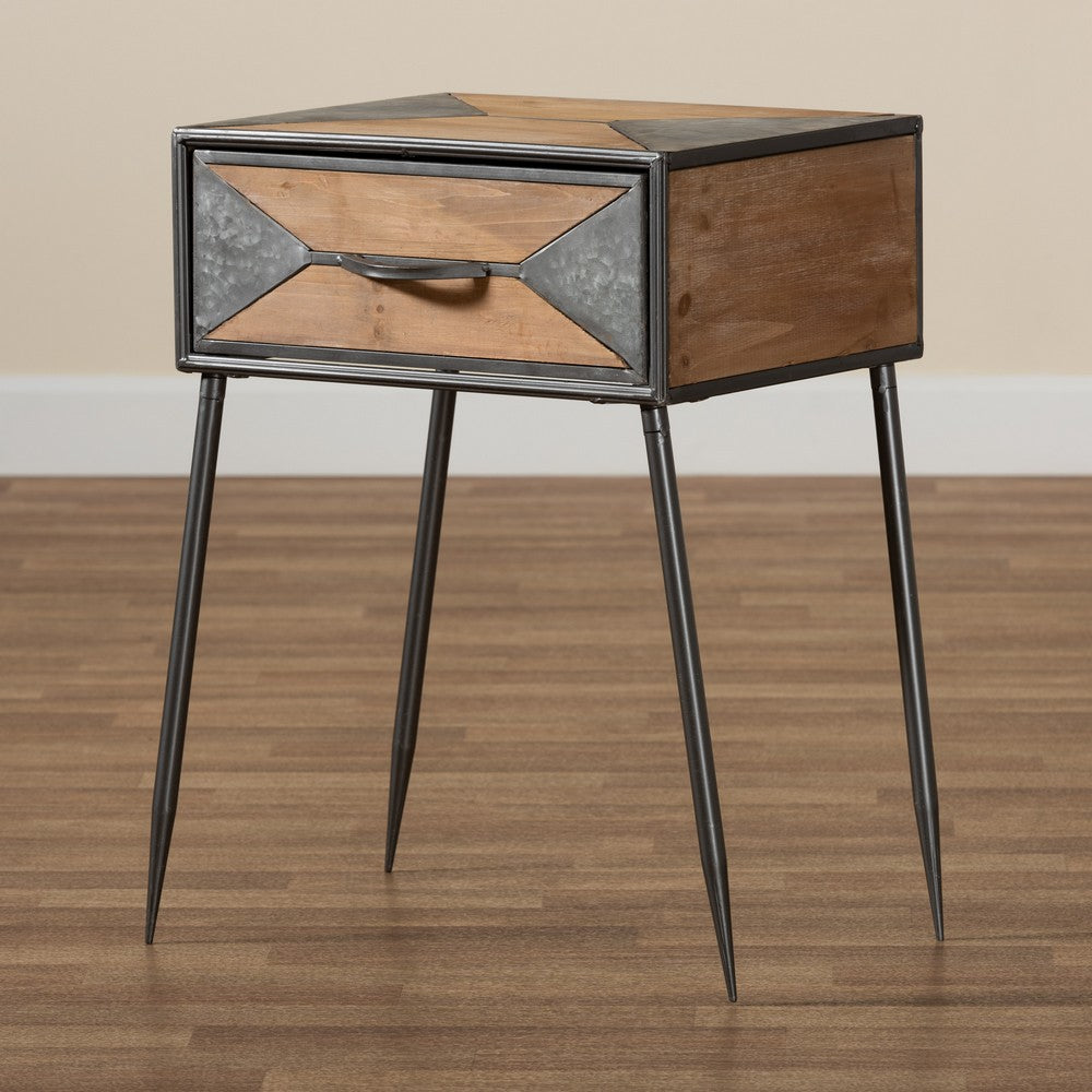 Baxton Studio - Laurel End Table in Grey/Oak Brown - AM19137-Oak/Grey-ET view 8