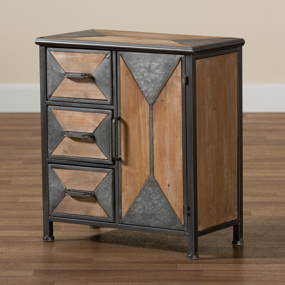 Baxton Studio - Laurel Storage Cabinet in Grey/Oak Brown - AM19136-Oak/Grey-Cabinet view 8