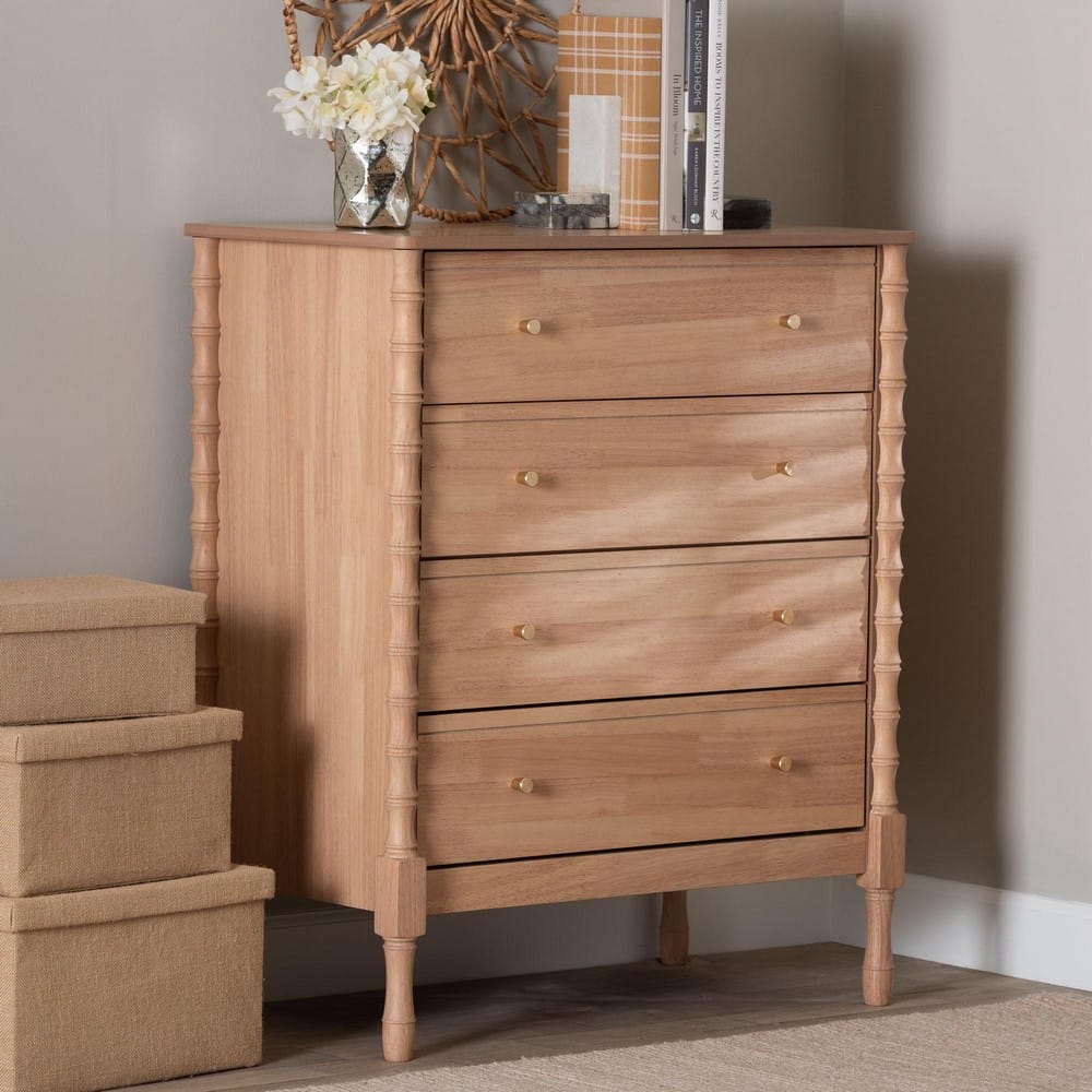 Baxton Studio - Laurent Chest in Beech Brown - MG9017-Beech-4DW-Chest view 9