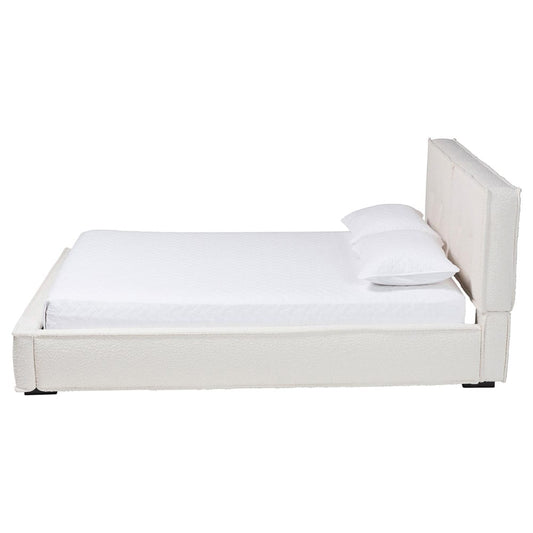 Baxton Studio - Laverick Queen Size Bed in Cream/Black - BBT61214-Cream-Queen view 2