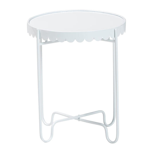 Baxton Studio - Laverne End Table in White - H01-122082-White/Metal-Side Table view 2