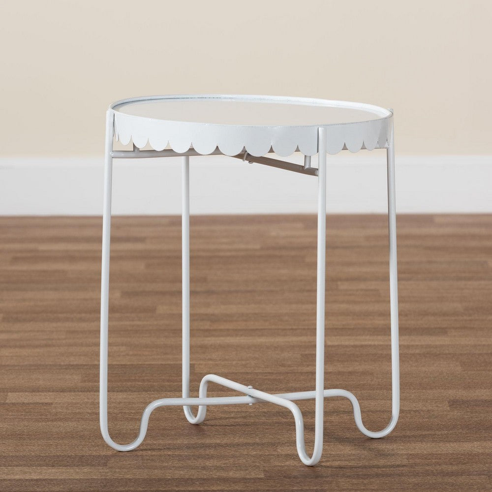 Baxton Studio - Laverne End Table in White - H01-122082-White/Metal-Side Table view 8