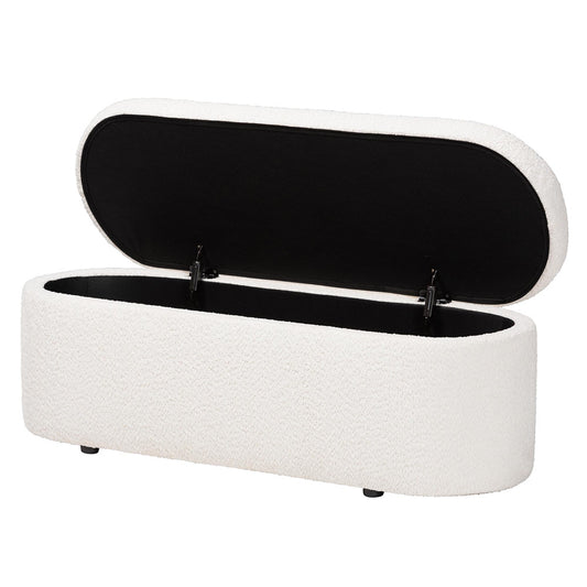 Baxton Studio - Lavina Storage Bench in White - BBT3212.11 A2-White-Bench view 2