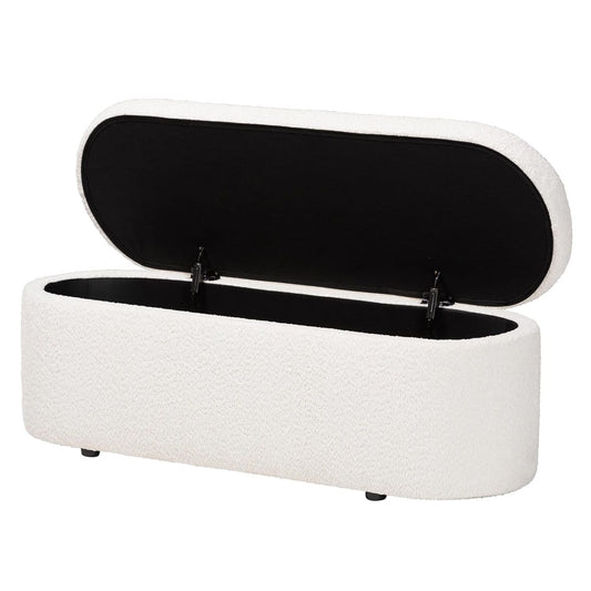 Baxton Studio - Lavina Storage Bench in White - BBT3212.11 A2-White-Bench view 2