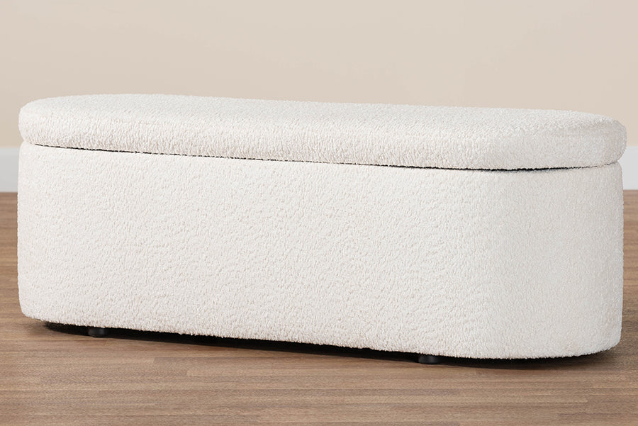 Baxton Studio - Lavina Storage Bench in White - BBT3212.11 A2-White-Bench view 10