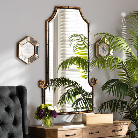 Baxton Studio - Layan Mirror in Gold - RXW-10065 view 2