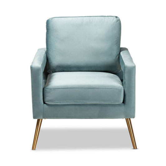 Baxton Studio - Leland Chair in Light Blue/Gold - TSF-6729-Light Blue/Gold-CC view 2