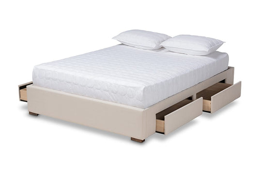 Baxton Studio - Leni King Size Bed - CF9045-Beige-King view 2