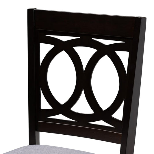 Baxton Studio - LeNoir Dining Set in Gray/Espresso - RH315C-Grey/Dark Brown-5PC Dining Set view 2