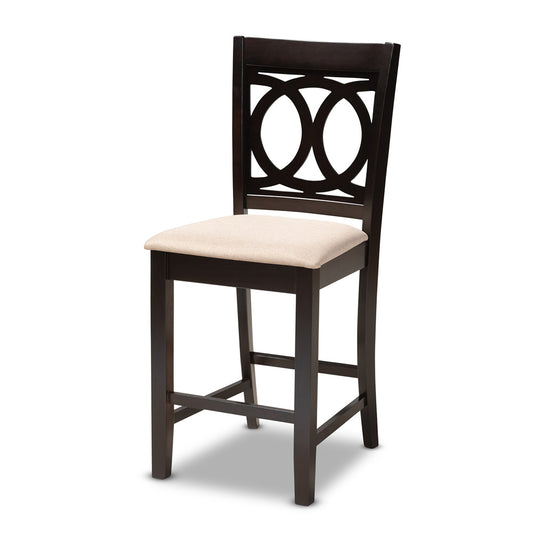 Baxton Studio - LeNoir Pub Set in Sand/Espresso - RH315P-Sand/Dark Brown-5PC Pub Set view 2