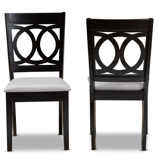 Baxton Studio - Lenoir Set of 2 Dining Chairs in Grey/Espresso - RH315C-Grey/Dark Brown-DC-2PK view 2