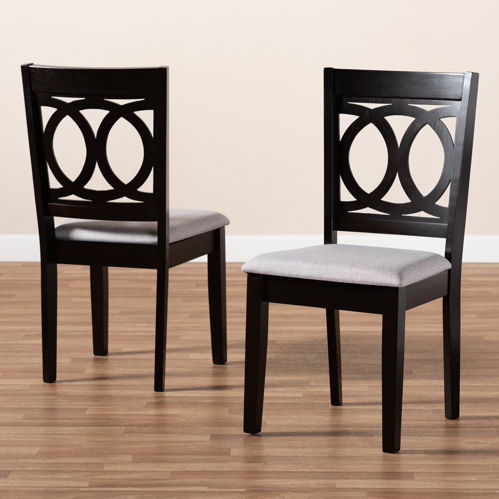 Baxton Studio - Lenoir Set of 2 Dining Chairs in Grey/Espresso - RH315C-Grey/Dark Brown-DC-2PK view 6