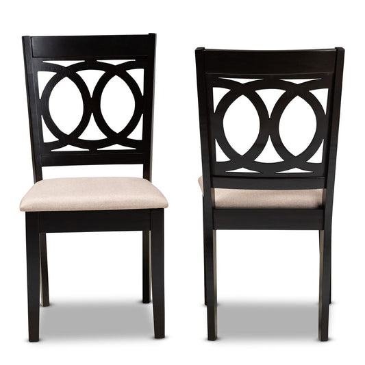 Baxton Studio - Lenoir Set of 2 Dining Chairs in Sand Brown/Espresso - RH315C-Sand/Dark Brown-DC-2PK view 2
