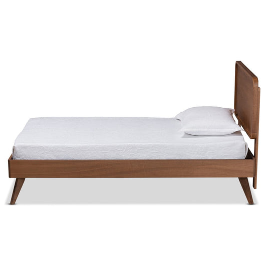Baxton Studio - Leola Twin Size Bed in Walnut Brown - Leola-Ash Walnut-Twin view 2