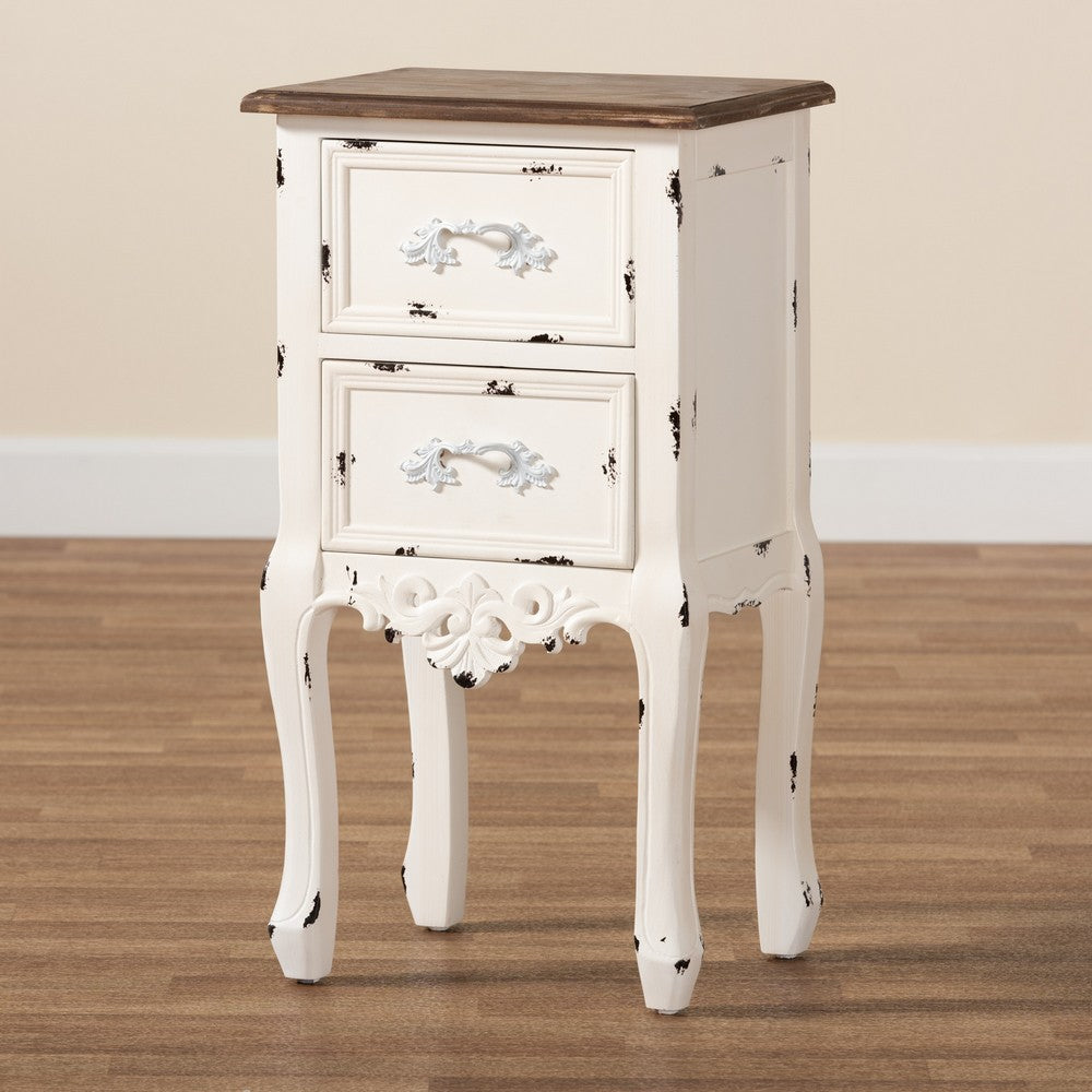 Baxton Studio - Levron End Table in Walnut Brown/Antique white - JY20B091-Antique White-ET view 9