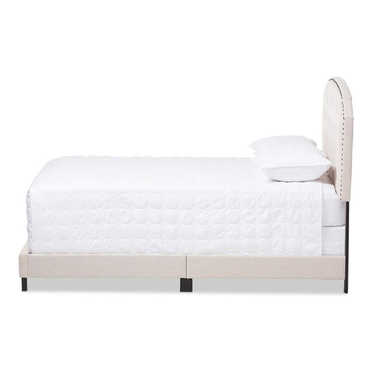 Baxton Studio - Lexi Queen Size Bed in Light Beige - CF8747-F-Light Beige-Queen view 2