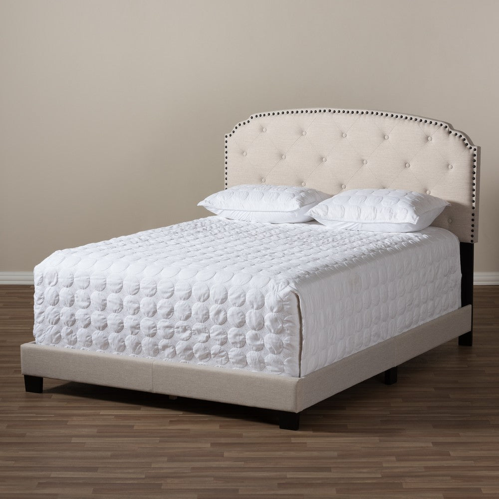 Baxton Studio - Lexi Queen Size Bed in Light Beige - CF8747-F-Light Beige-Queen view 7