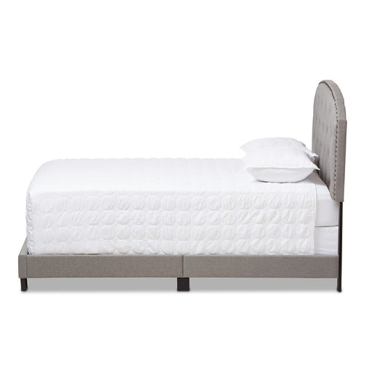Baxton Studio - Lexi Queen Size Bed in Light Grey - CF8747-F-Light Grey-Queen view 2