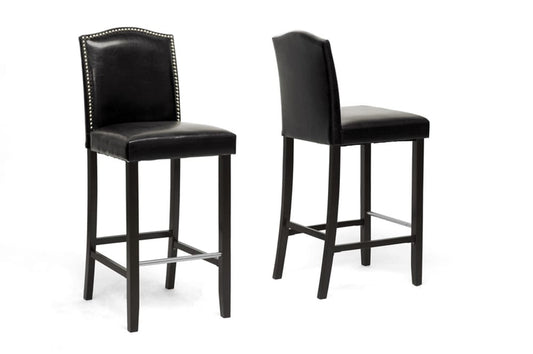 Baxton Studio - Libra Set of 2 Bar Stools in Black - BBT5111 Bar Stool-Black view 2
