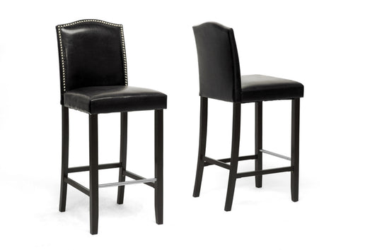 Baxton Studio - Libra Set of 2 Bar Stools in Black - BBT5111 Bar Stool-Black view 2