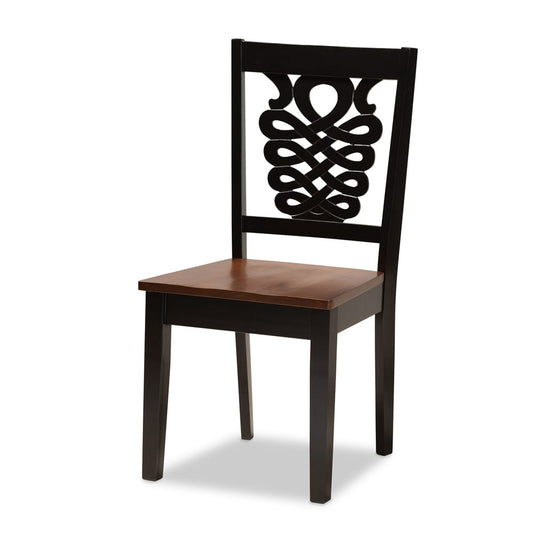 Baxton Studio - Liese Dining Set in Dark Brown/Walnut Brown - Liese-Dark Brown/Walnut-5PC Dining Set view 2