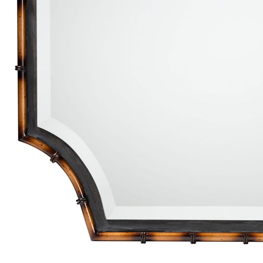 Baxton Studio - Lieven Mirror in Light Brown/Black - RXW-10798 view 2