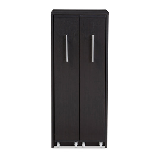Baxton Studio - Lindo Bookcase in Dark Brown - SH-002-Espresso view 2