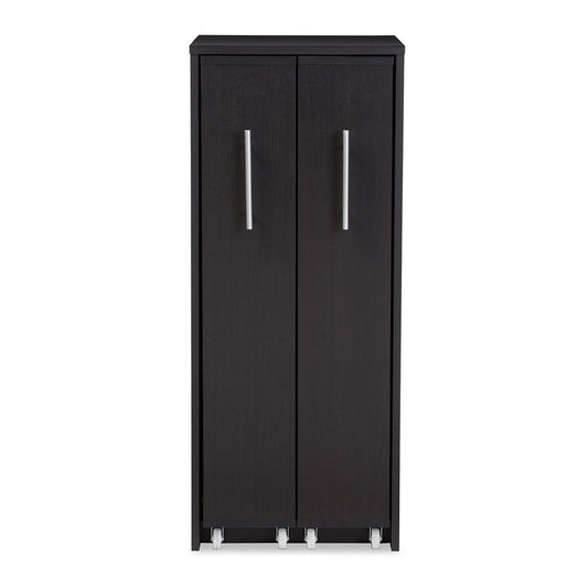 Baxton Studio - Lindo Bookcase in Dark Brown - SH-002-Espresso view 2